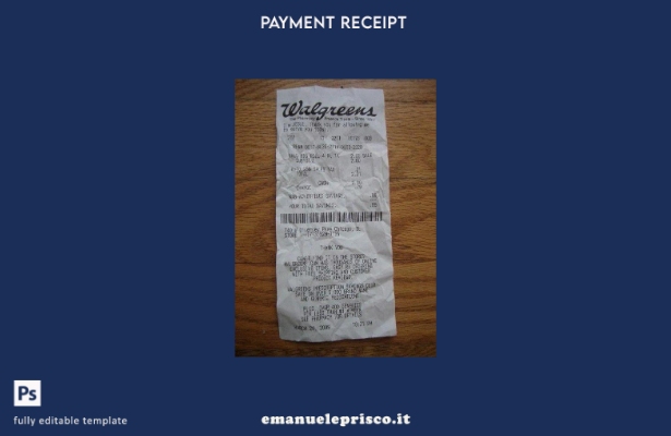 modello di ricevuta di pagamento della farmacia Walgreens USA in stile verificat